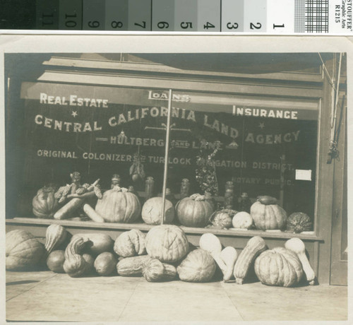 A display of melon abundance in Turlock, California, circa 1910