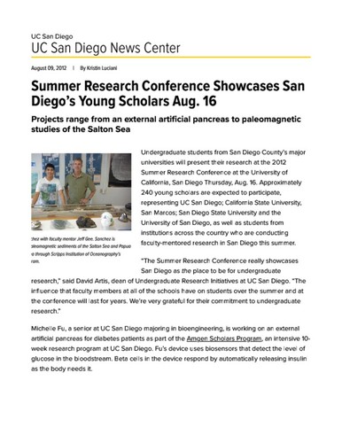 Summer Research Conference Showcases San Diego’s Young Scholars Aug. 16