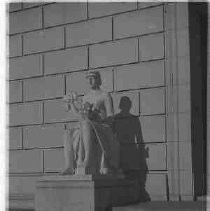 A statue at the Treasurer's building