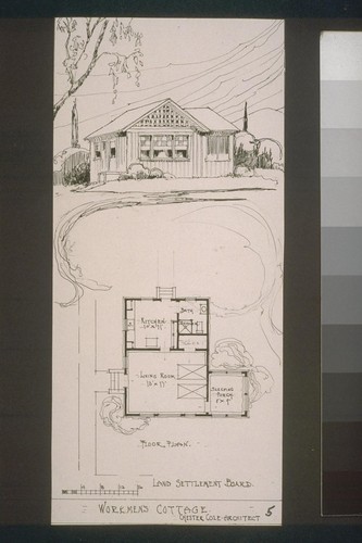 Land Settlement Board - floor plan, Workmen's Cottage, Chester Cole, architect