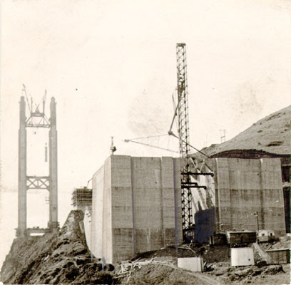 [Construction of Marin anchorage of the Golden Gate Bridge]