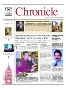 USC chronicle, vol. 20, no. 21 (2001 Feb. 19)