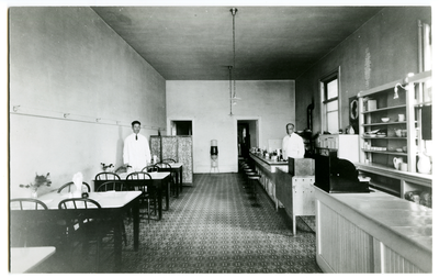 William Stephens (right) and employee inside Stephens' Restaurant