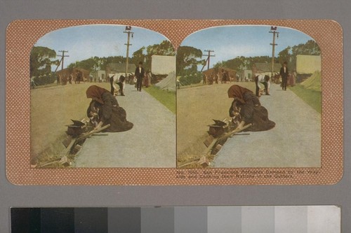 San Francisco Refugees Camped by the Wayside and Cooking their Rations in the Gutters