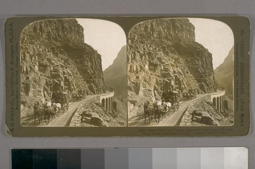 Golden Gate and Viaduct--East down the gorge to Bunsen Peak, Yellowstone Park, U. S. A