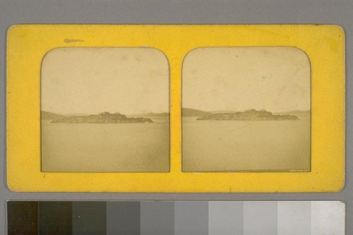 (Alcatraz Island from Telegraph Hill, San Francisco; on verso) [tissue stereograph]