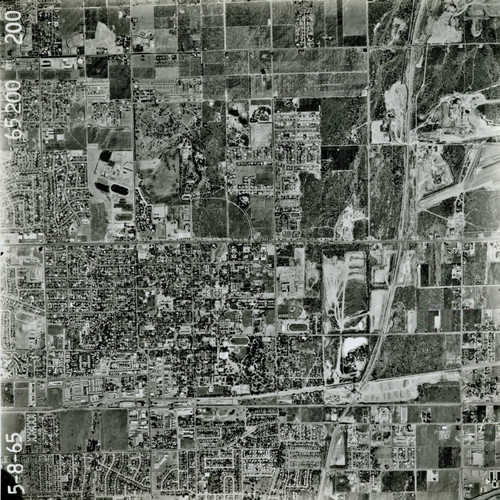 Aerial view of Claremont, 1965