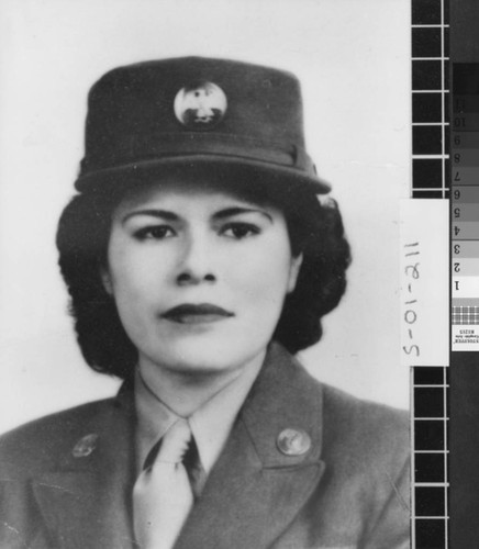 Photograph of Rosalie Garcia in her Women's Army Auxiliary Corps uniform