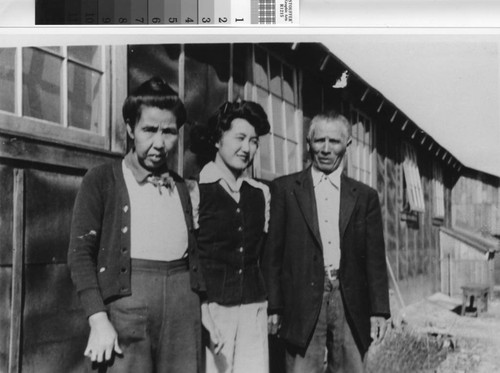 Photograph of Adachi family in Japanese Relocation Center