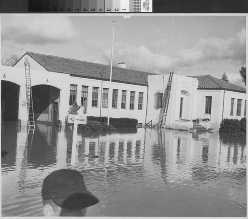 Photograph of City Hall in Yuba City (Calif.) after the 1955 flood