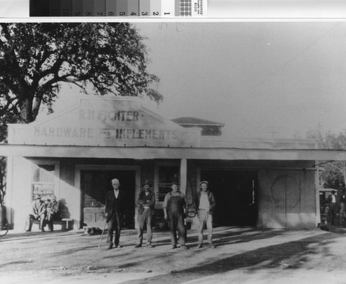 Photograph of R. M. Fichter Hardware and Implements Store in Sutter (Calf.)