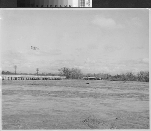 Aerial photograph of the remains of the 5th Street Bridge in Yuba City (Calif.)