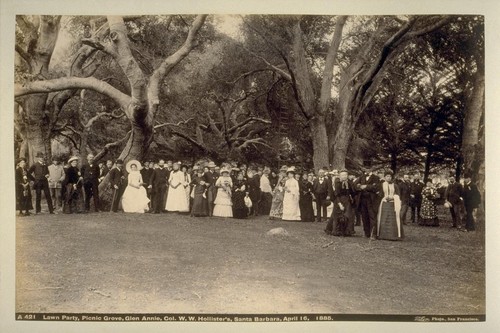 Lawn Party, Picnic Grove, Glen Annie, Col. W.W. Hollister's, Santa Barbara, April 16, 1885.--A421