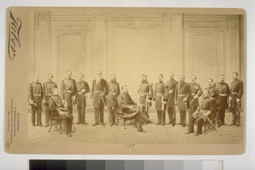 [Group portrait, unidentified military officers. Taber photo; John Koch, photographer. 1880.]