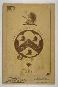 Arms of the Family of Taber. [Photographic reproduction by Isaiah West Taber. April 25, 1884.]