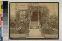 Residence of I.W. Taber, Oakland, Cal. Roses in April. [Louise, left, and Daisy Taber. Photograph by Isaiah West Taber.]
