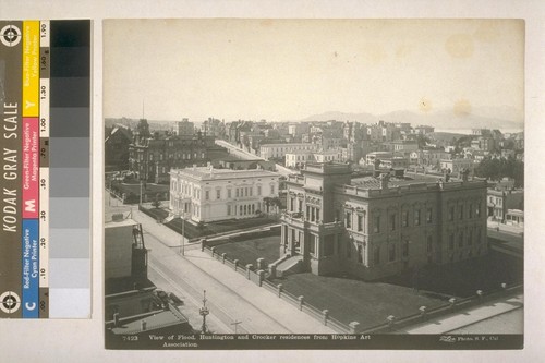 View of Flood, Huntington and Crocker residences from Hopkins Art Association