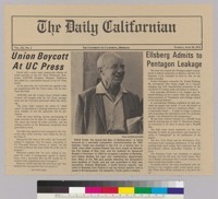 Newsclipping with photograph of Alfred Tarski, from The Daily Californian