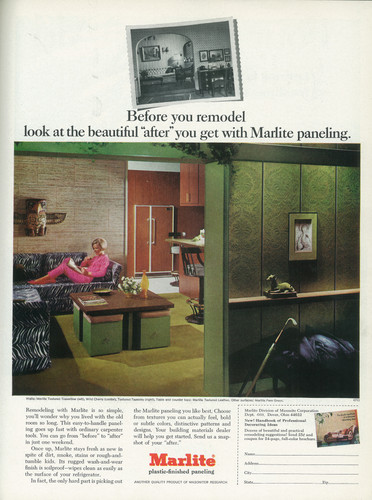 “Before you remodel look at the beautiful 'after' you get with Marlite paneling”