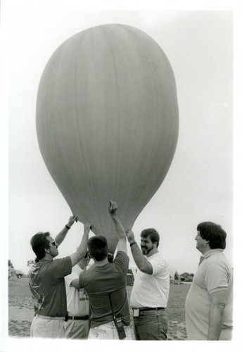 Disaster balloon at the annual Disaster Communication Field Day in Bluffs Park, 1993