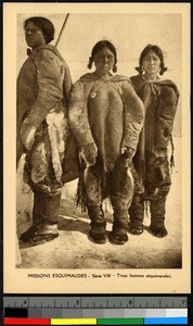 Three women standing outside, Canada, ca.1920-1940