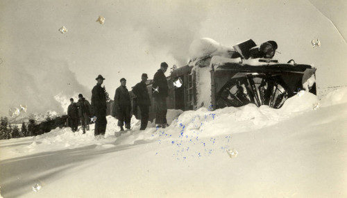 Derailed Train in Snow