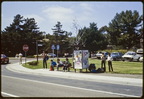 Bus and shuttle stop at Gilman and Myers