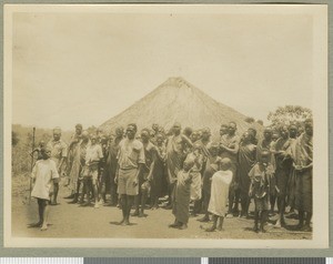Teacher and school, Eastern province, Kenya, ca.1925