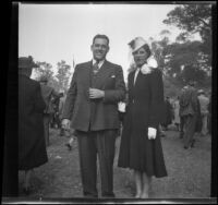 Sam Longstreet and his wife, Cosette, at the Iowa Picnic in Lincoln Park, Los Angeles, 1940