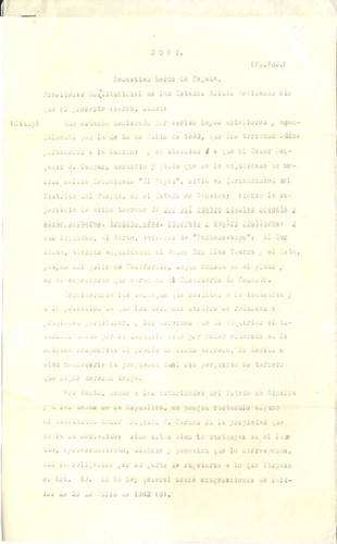 Legal documents related to Topolobampo land titles