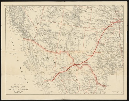 Map of the Kansas City, Mexico and Orient Railway