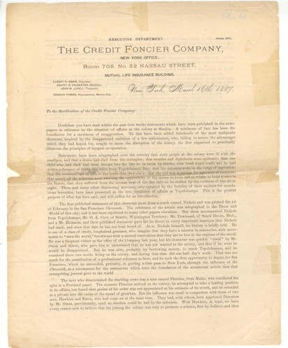 Credit Foncier Company - To the Stockholders of the Credit Foncier Company