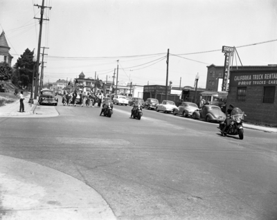 Masons marching in parade in Oakland, California