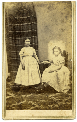 Portrait of two unidentified girls