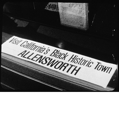 Bumper sticker, "Visit California's Black Historic Town Allensworth"