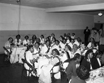 Members of the Order of the Eastern Star seated in hall