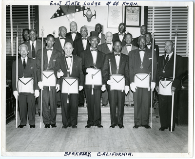 Group photograph of members of the East Gate Lodge #44 F. & A.M. Berkeley, California