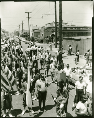 Masons lining up to march in parade in Oakland, California