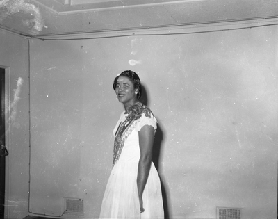 Woman wearing sash of the Order of the Eastern Star