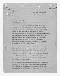 Letter from Big Pine Reparations Association to J. M. Inman