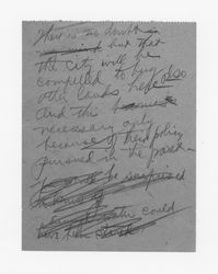 Handwritten notes on Los Angeles purchasing land and property in Big Pine