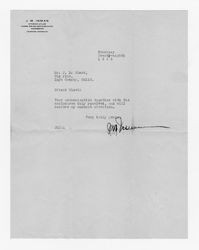 Letter from J. M. Inman to J. D. Black