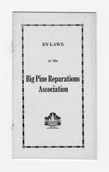 By-laws of Big Pine Reparations Association 1925