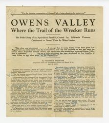 Newspaper article about Owens Valley deterioration