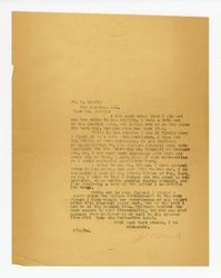 Letter from J. D. Black to H. R. Coffin