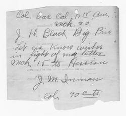 Telegram from J. M. Inman to J. D. Black