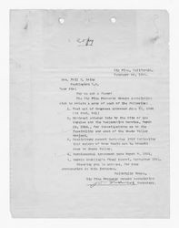 Letter from Big Pine Property Owners Association to Phil D. Swing