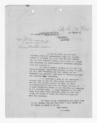 Letter from J. D. Black to J. C. Claussen