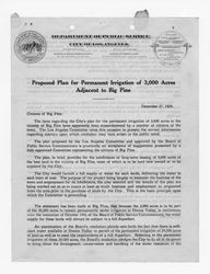 Proposed plan for permanent irrigation of 3,000 acres in Big Pine