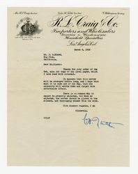 Letter from Victor H. Tuttle to J. D. Black